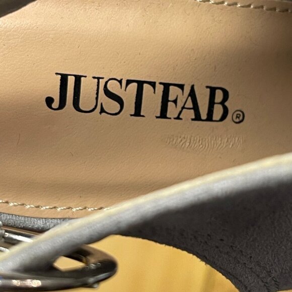 JustFab Keeley Womens Grey Peep Toe Espadrille Wedge Sandals Sz 6 - Picture 5 of 6